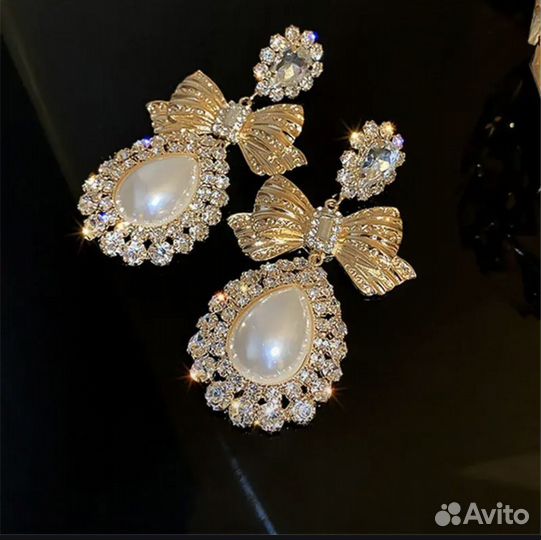 Винтажные серьги с кристалами