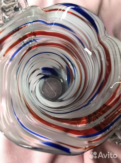 Конфетница/вазочка СССР цветное стекло