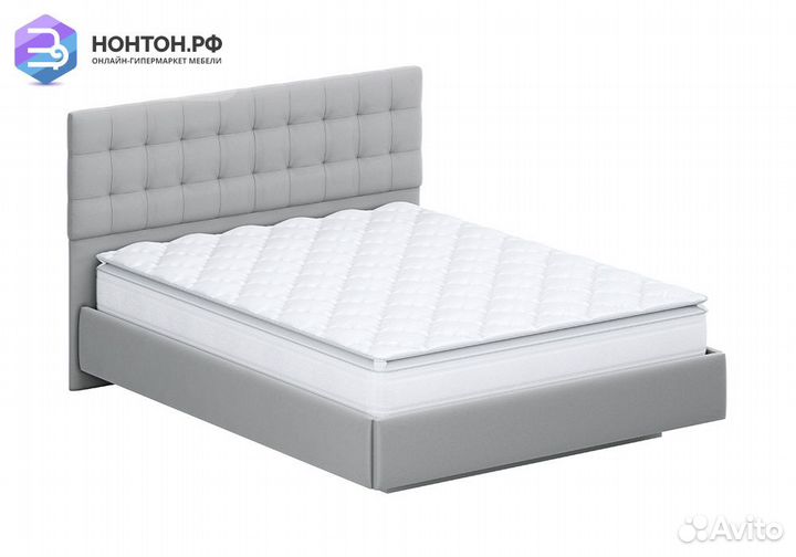 Кровать Квадро белый / серый