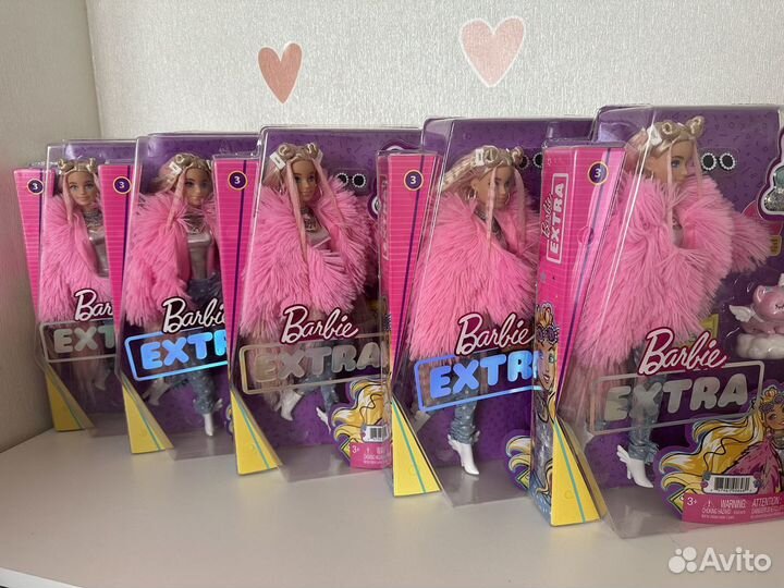 Кукла Barbie extra 3 барби экстра в розовой шубке