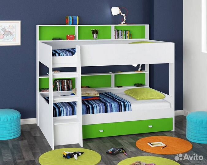 Двухъярусная кровать много вариантов расцветки