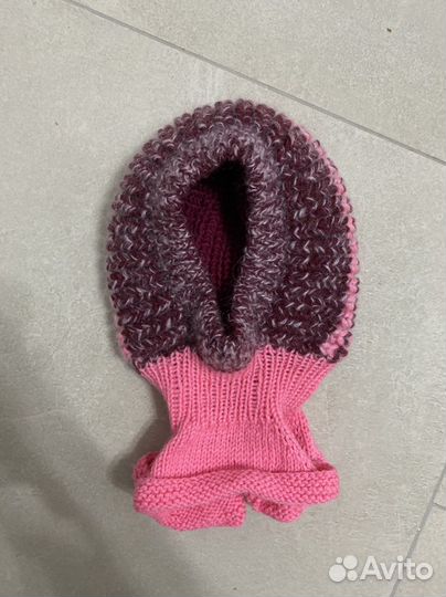 Шапка шлем детская вязаная