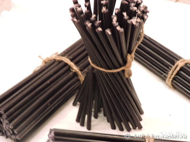 Свечи восковые чёрные