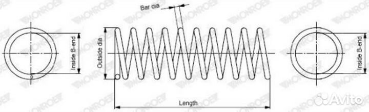 Monroe SP2268 Пружина ходовой части зад прав/лев