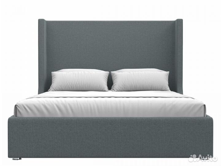 Кровать интерьерная Ларго 160, рогожка, амур серый