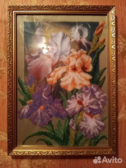 Картина вышивка бисером Ирис