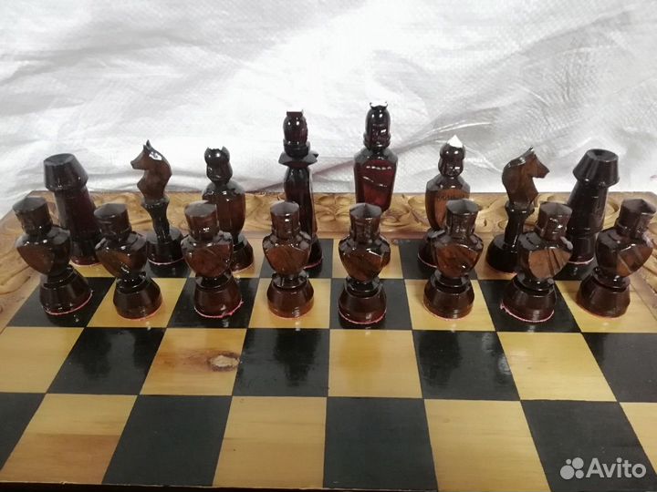 Большие резные шахматы + нарды