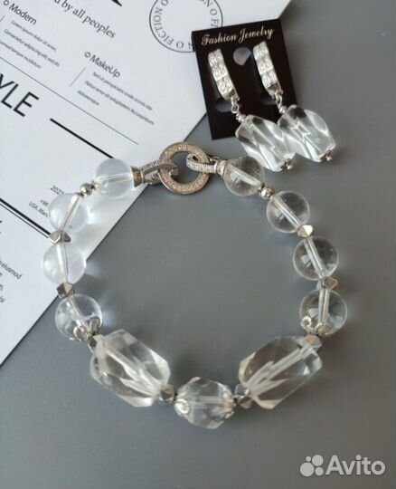 Браслет из натурального горного хрусталя