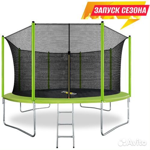 Батут 14FT с внутрен. страх.сеткой и лестн.-427 см