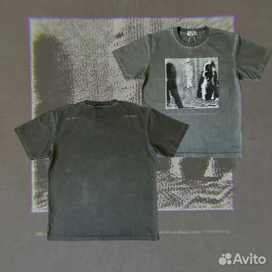 Футболка Cav Empt серая оверсайз скейт стиль