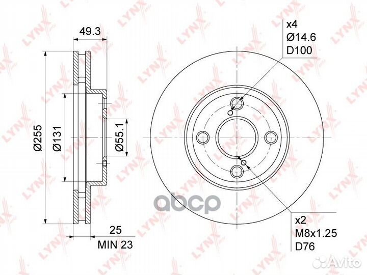 Диск тормозной перед BN1161 lynxauto