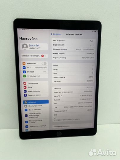 iPad Air 3 64gb Wi Fi + Cellular