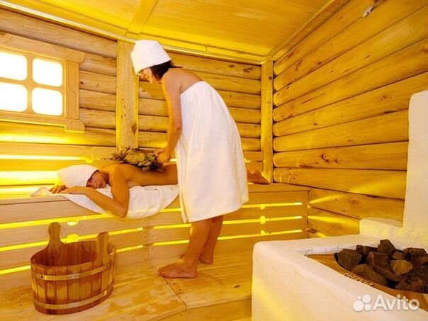 Банька на дровах с веничком берез. Коттедж Домики