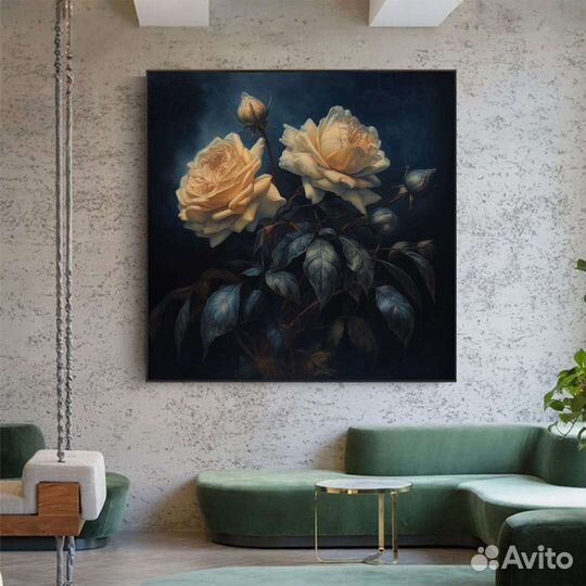 Картина маслом розы