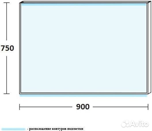 Зеркало 900x750 De Aqua al604090s Серебристое