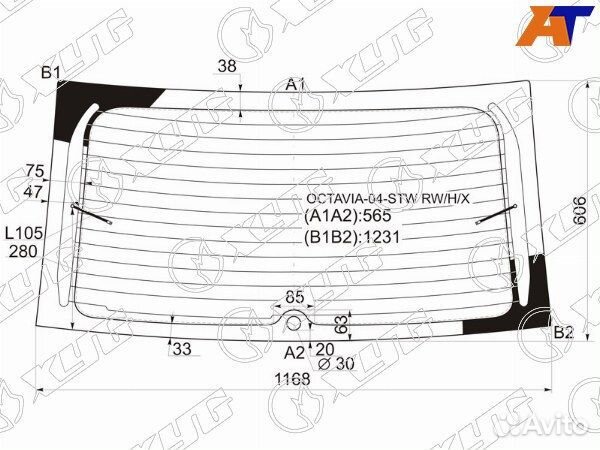 Стекло заднее skoda octavia