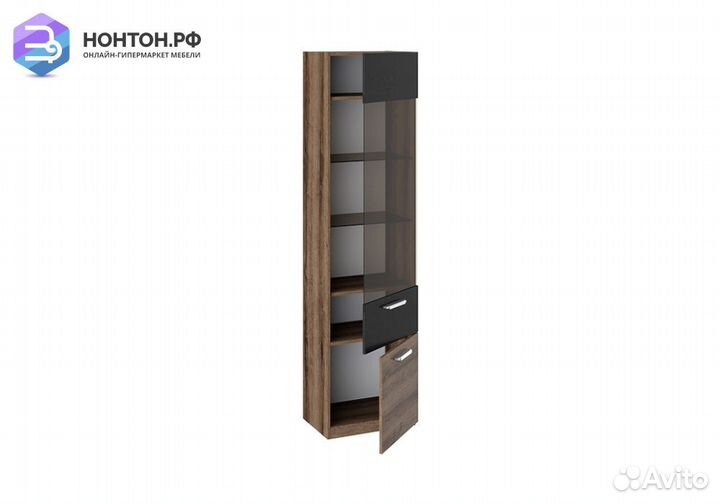 Витрина Инфинити черный / дуб монастырский