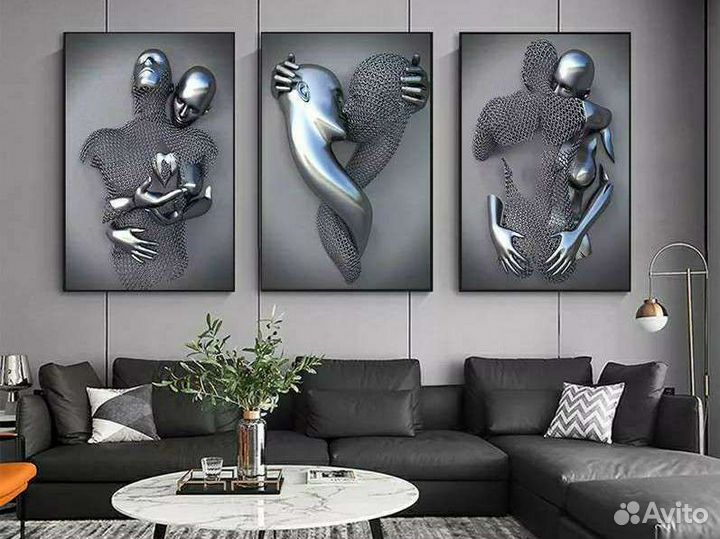 Популярные интерьерые картины. Люди из металла