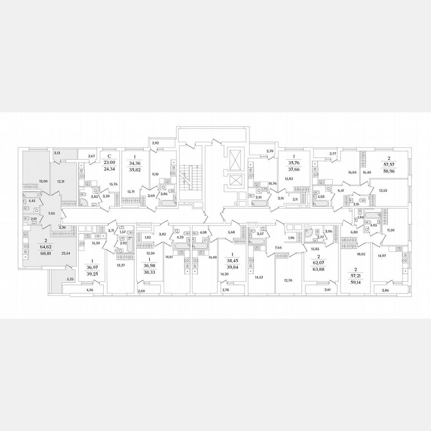 2-к. квартира, 68,8 м², 9/17 эт.