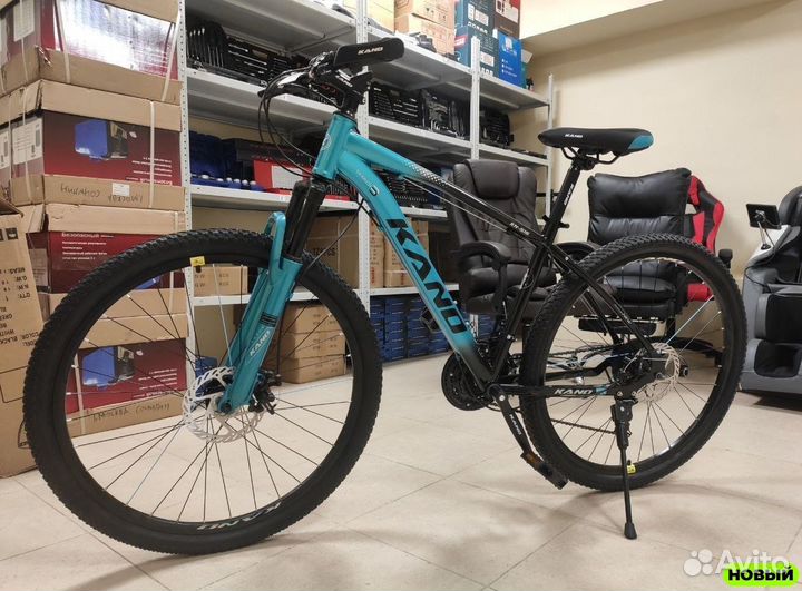 Скоростной велосипед сине-чёрный новый