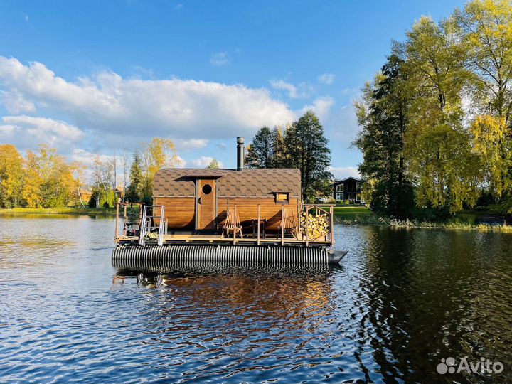 Плавучая баня, на понтонах, хаусбот