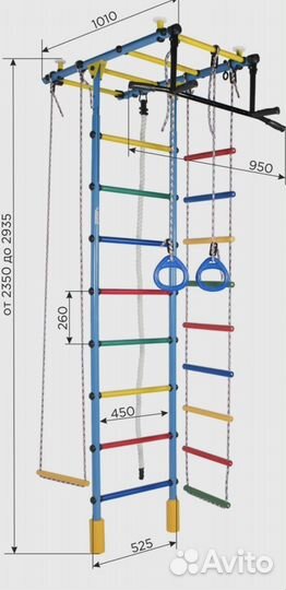 Шведская стенка с турником бу