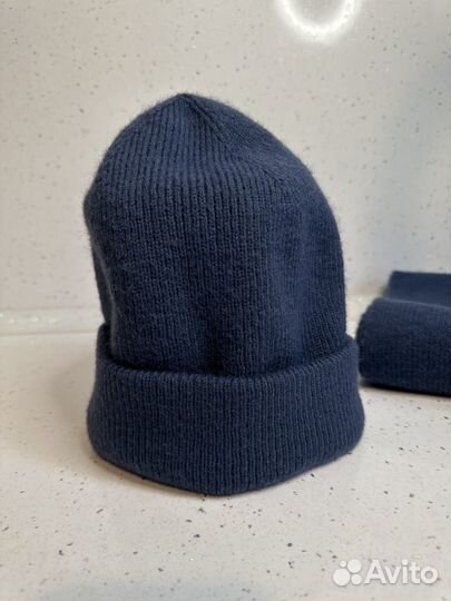 Комплект на зиму шапка и шарф вязанные, р.54-60 см