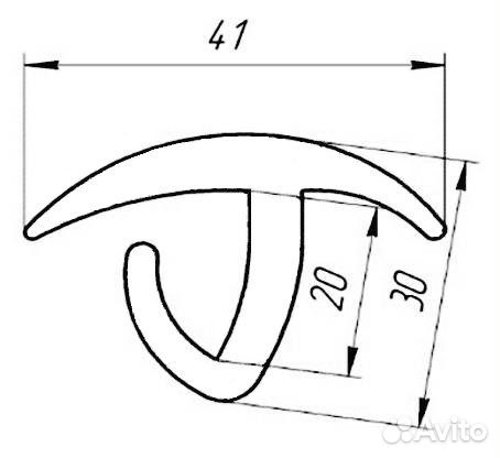 Уплотнитель для ворот фургона 21мм(12 метров)
