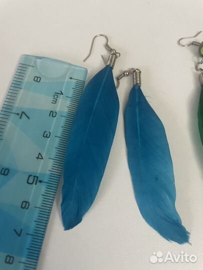 Серьги перья