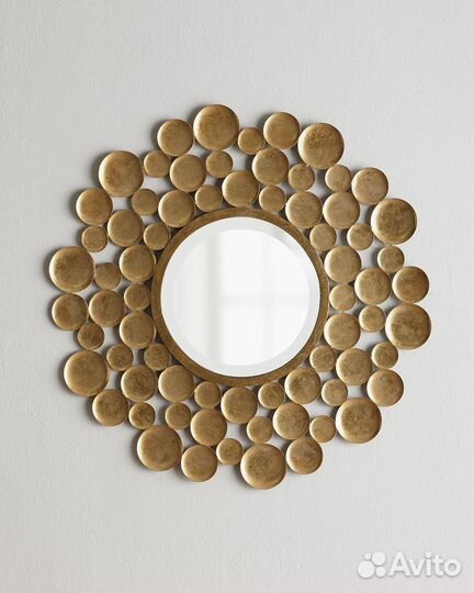 Зеркало золотое круглое диаметр 80 см 