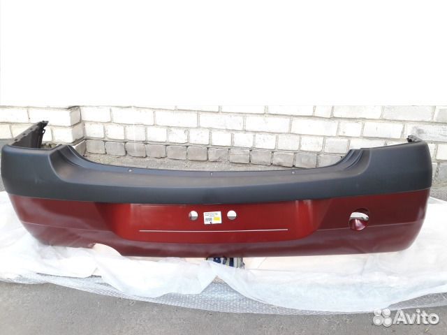 Бампер Рено Логан задний цвет красный тореадор