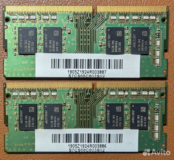 Продаётся озу sodimm Samsung M471A1K43CB1-CTD 2х8