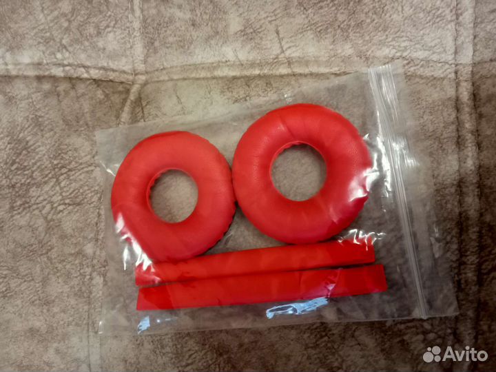 Амбушюры красные для наушников Sennheiser HD25