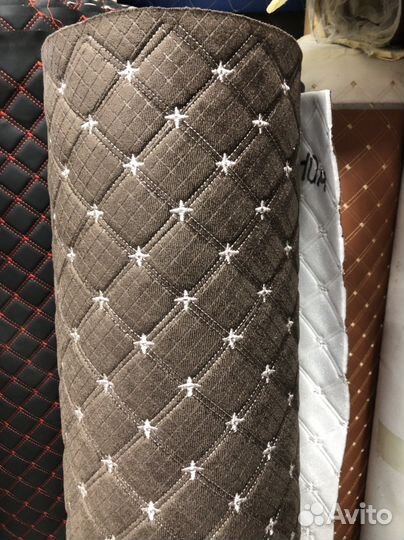 Ткань стежка, ромб, эко кожа