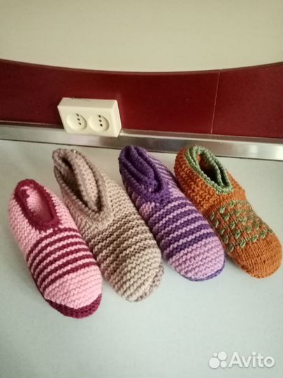 Тапочки вязаные ручной работы