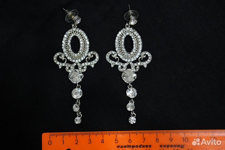 Серьги длинные вечерние бижутерия