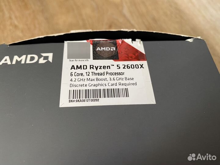 Процессор AMD Ryzen 5 2600X 4.2 GHz BOX AM4 socket
