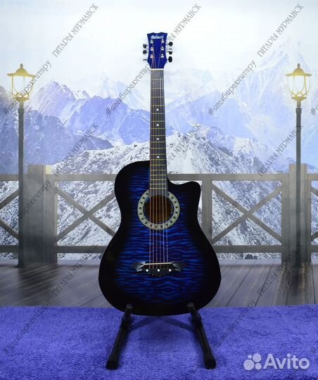 Акустическая гитара (новая), полный комплект