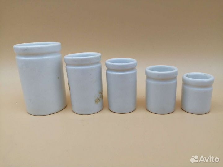 Фарфоровые аптекрские банки 5шт mau