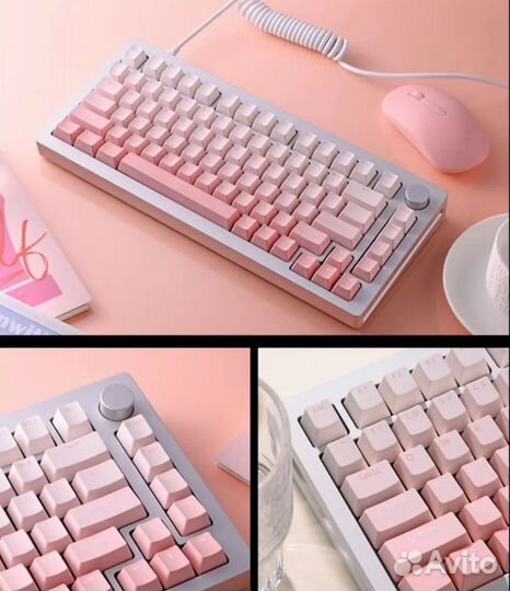 Кейкапы Monsgeek M1W Pink Розовые