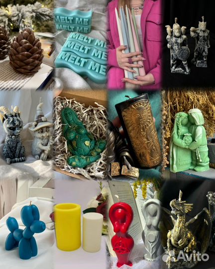 Силиконовые формы для свечей и гипса