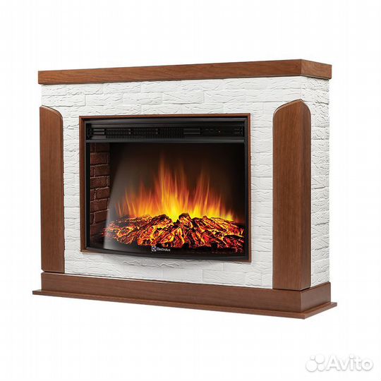 Портал Firelight Prestigio 30 камень белый, шпон д