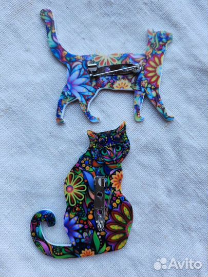 Брошь Сатиновая Кошка
