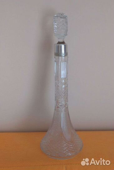 Графин хрустальный с серебряным горлышком