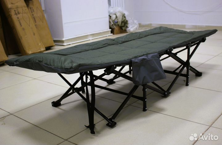 Раскладушка туристическая с матрасом до 150кг