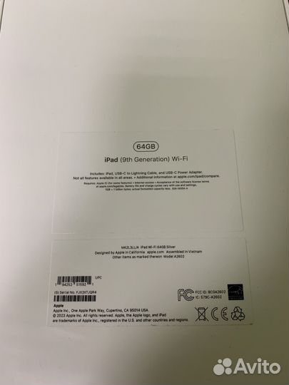 Apple iPad 10.2 wi fi 64gb 2021 новый