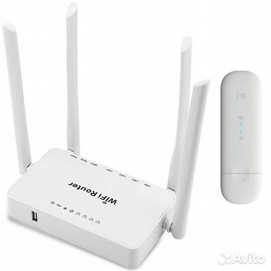 Комплект 4G интернет - модем ZTE + роутер + тариф