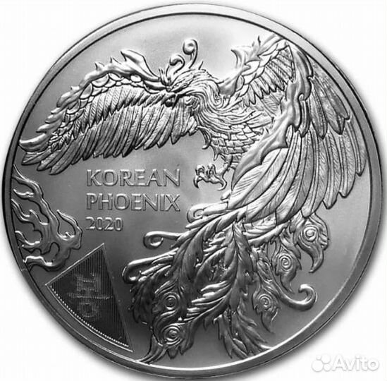 Серебряный раунд-медальон Южной Кореи 