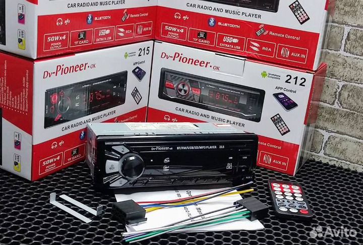 Магнитола Pioneer 1din с bluetooth / Новая