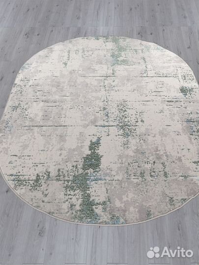 Ковер Merinos Liman F169 cream-d.green Овал